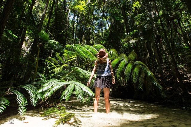 Woman standing in Wanggoolba Creek