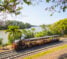 Steam train along the river in Maryborough