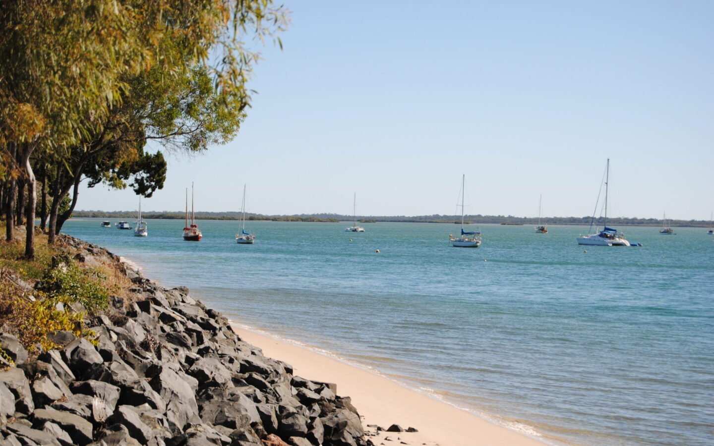Burrum Heads view of boats on shore