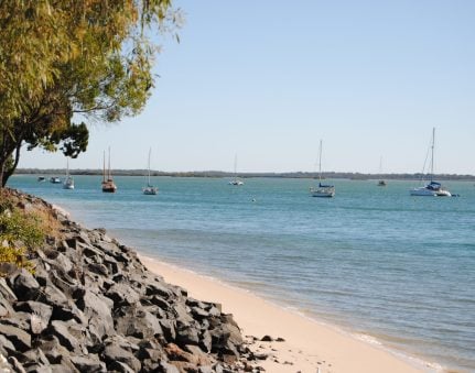 Burrum Heads view of boats on shore