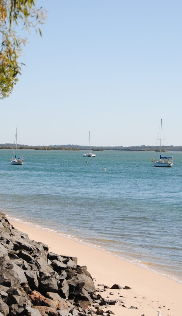 Burrum Heads view of boats on shore