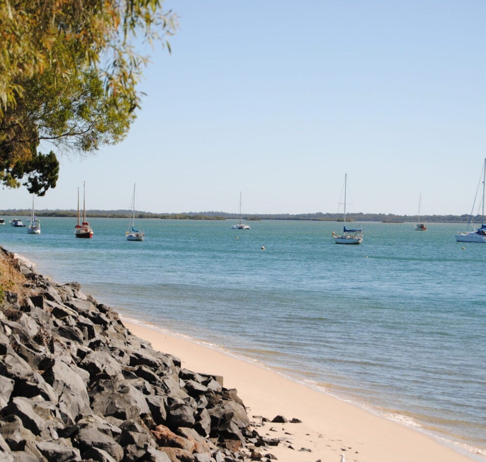 Burrum Heads view of boats on shore