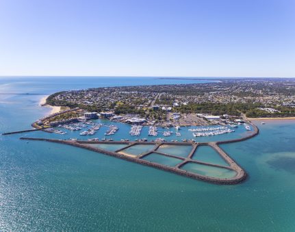 Aerial view of Great Sandy Strait marina