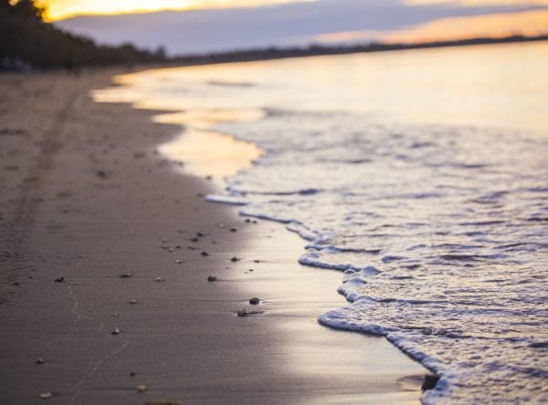 View of beach shore at Point Vernon