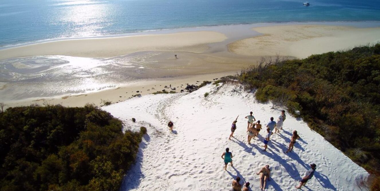 View from the top of a sand dune at Bowarrady Creek