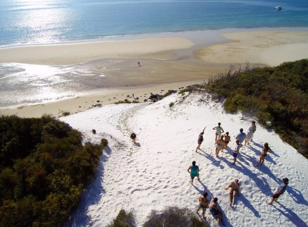 View from the top of a sand dune at Bowarrady Creek