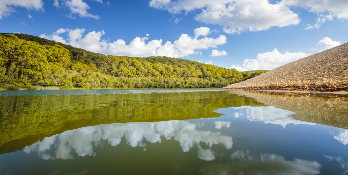 Landscape view of Lake Wabby