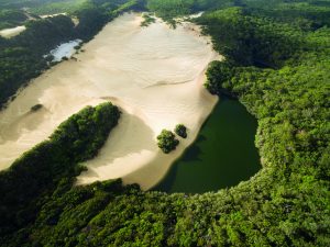 Lake Wabby is one of the top things to do on K'gari